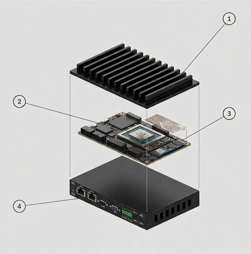 IndoAI EdgeBox, exploded view