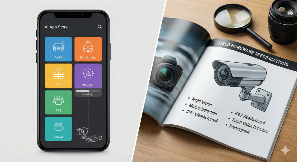 IndoAI AI app marketplace with video analytics apps like ANPR, PPE detection, intrusion detection, and crowd analytics