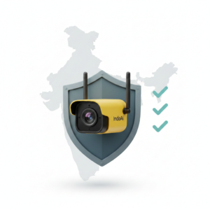 India-first AI surveillance platform highlighting data privacy, local deployment, and regulatory compliance compared to Verkada