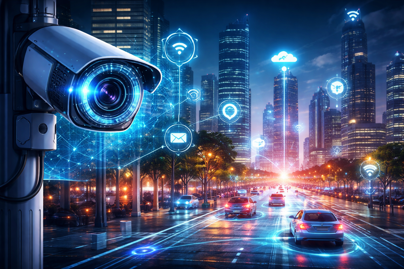AI edge camera powering smart city vision intelligence with real-time traffic, safety, and urban data analytics