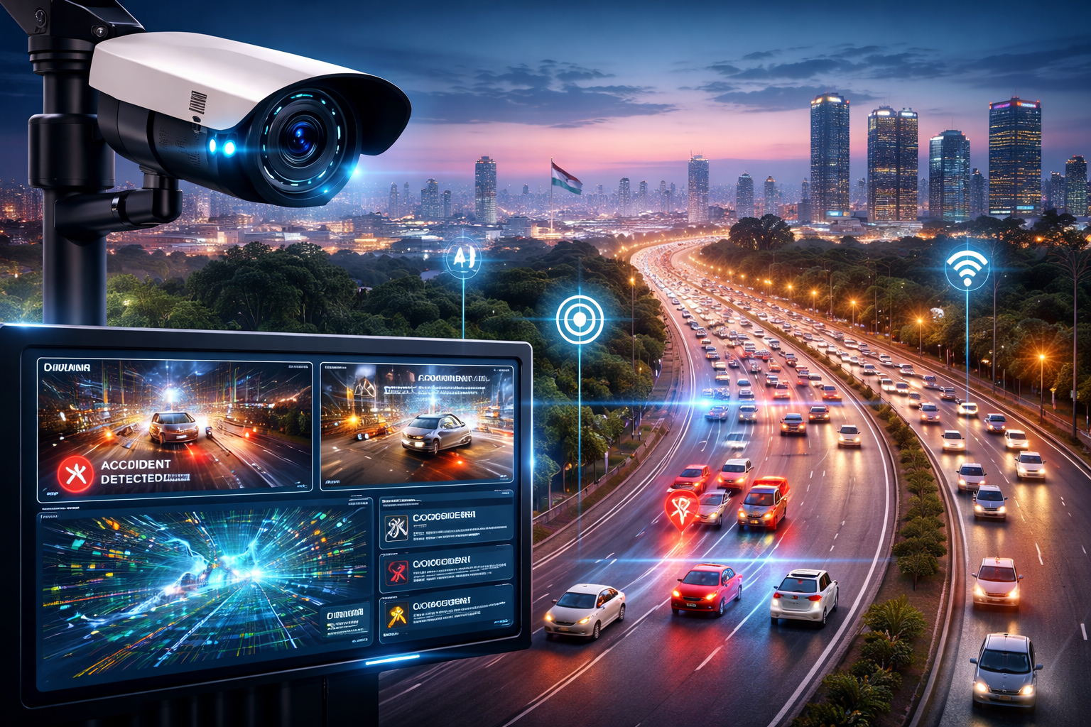 AI-based traffic incident detection monitoring urban roads in India