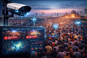 AI-powered crowd monitoring using edge AI surveillance in an Indian public space