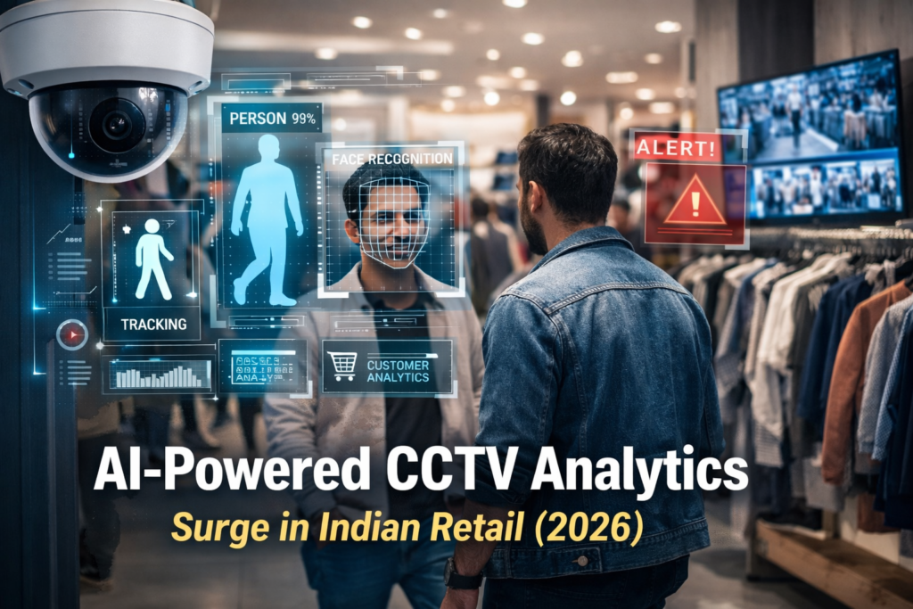AI-powered CCTV analytics monitoring customers inside an Indian retail store