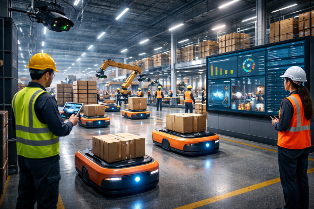 AI smart warehousing system in India using automation and real-time logistics monitoring technology