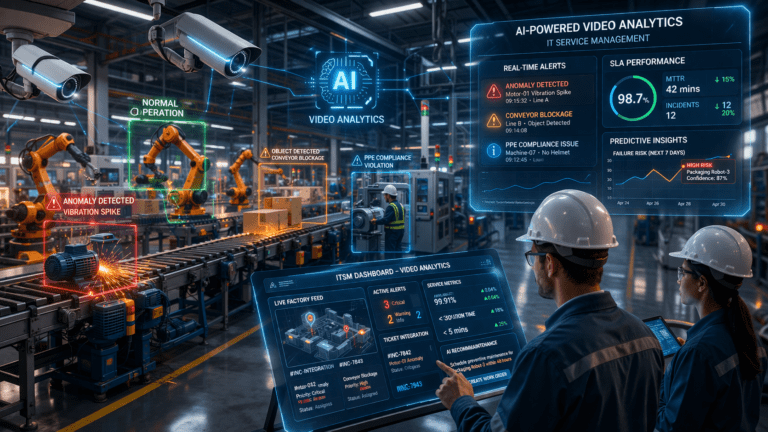 Edge AI camera detecting anomalies in industrial environment